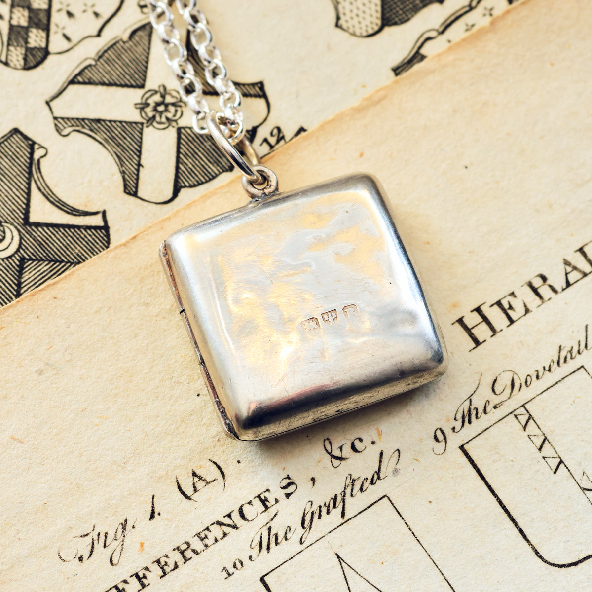 Date 1885 Hand Engraved 'Ferns for Sincerity' Silver Locket