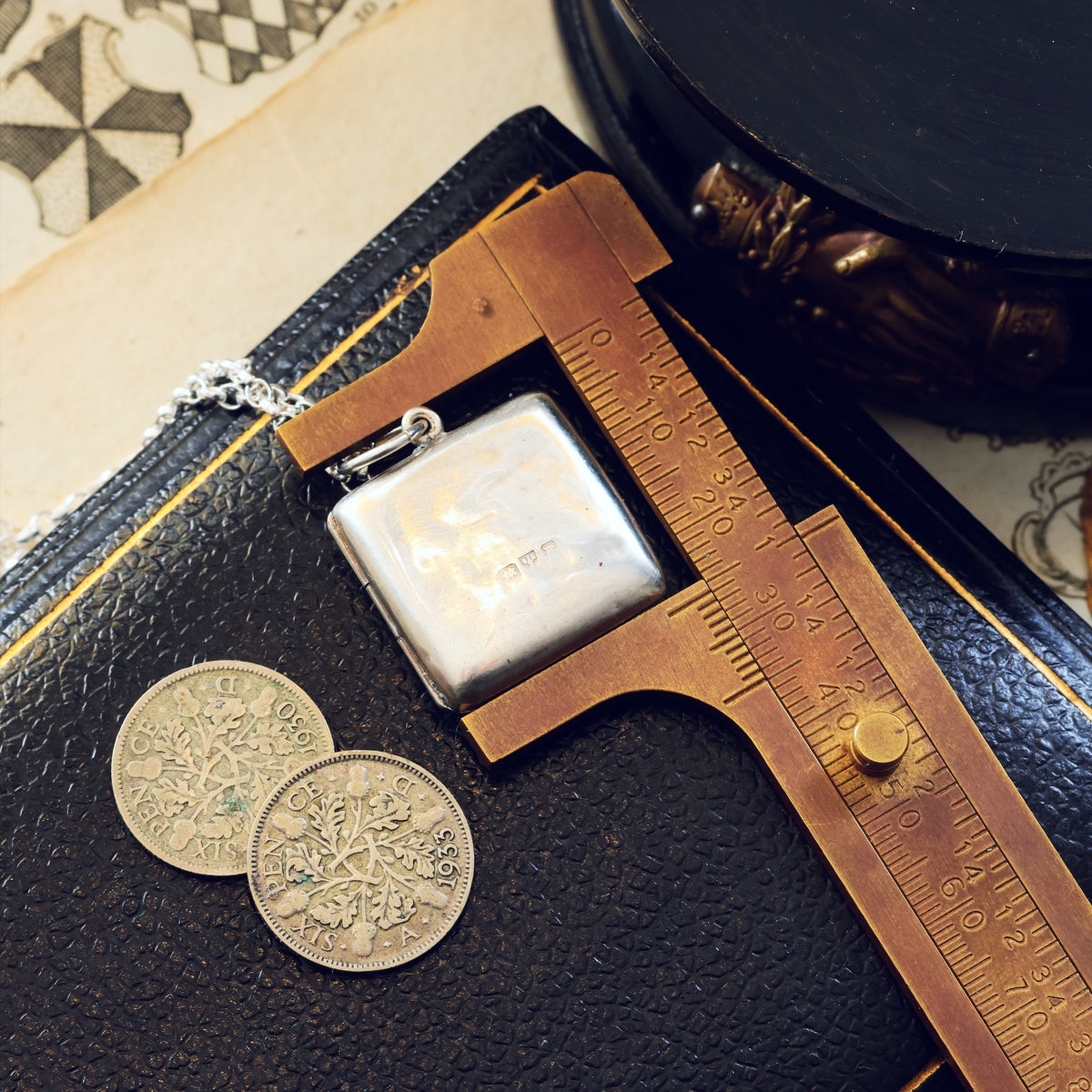 Date 1885 Hand Engraved 'Ferns for Sincerity' Silver Locket