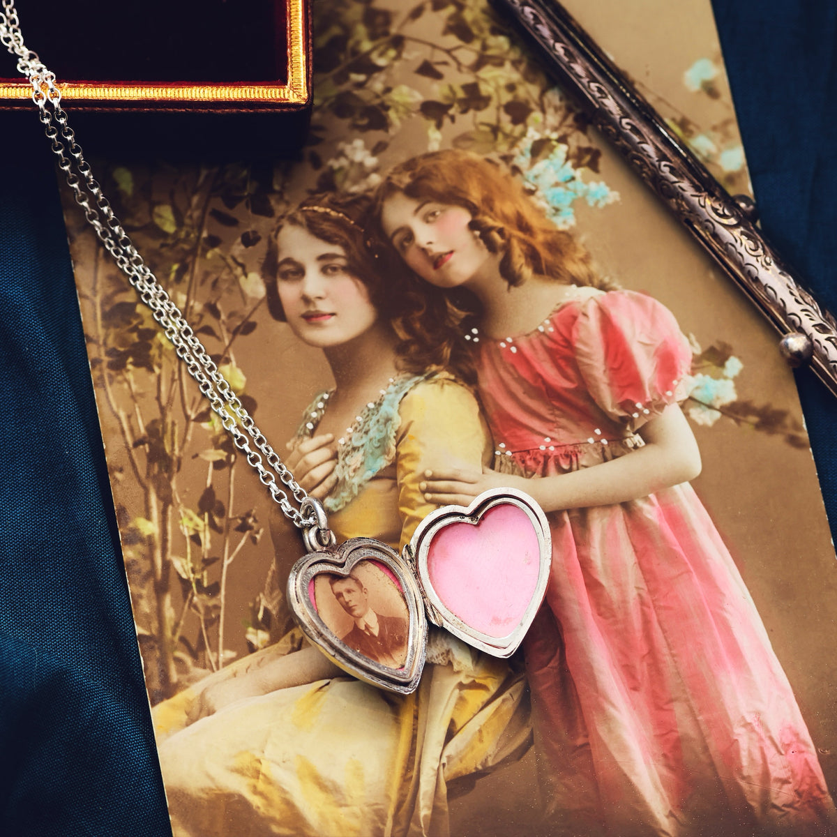 Antique Edwardian Hand Engraved Silver Locket