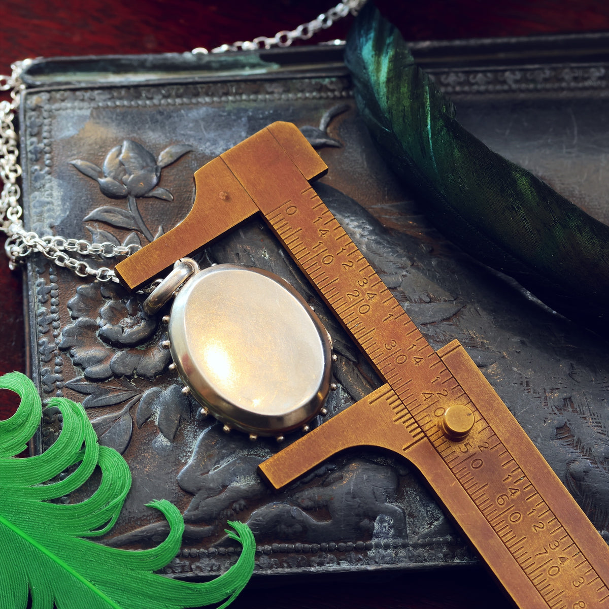 Antique Victorian Hand Engraved Ivy Silver Locket