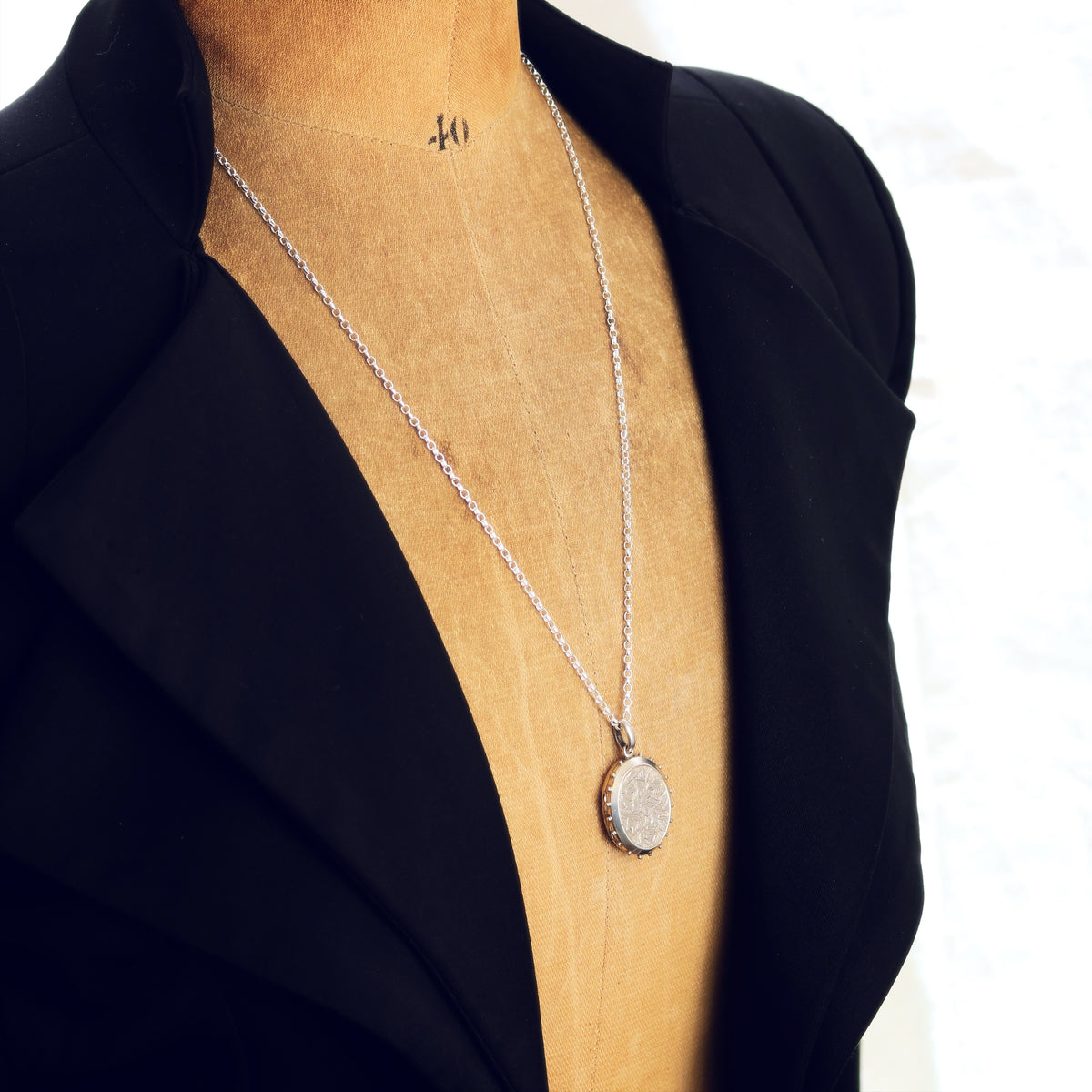 Antique Victorian Hand Engraved Ivy Silver Locket