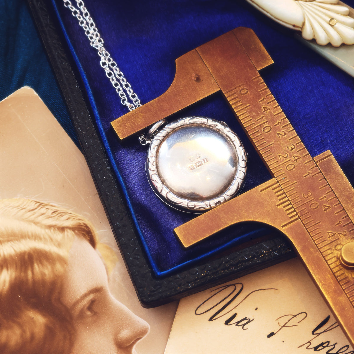Antique Date 1924 Hand Engraved Silver Locket