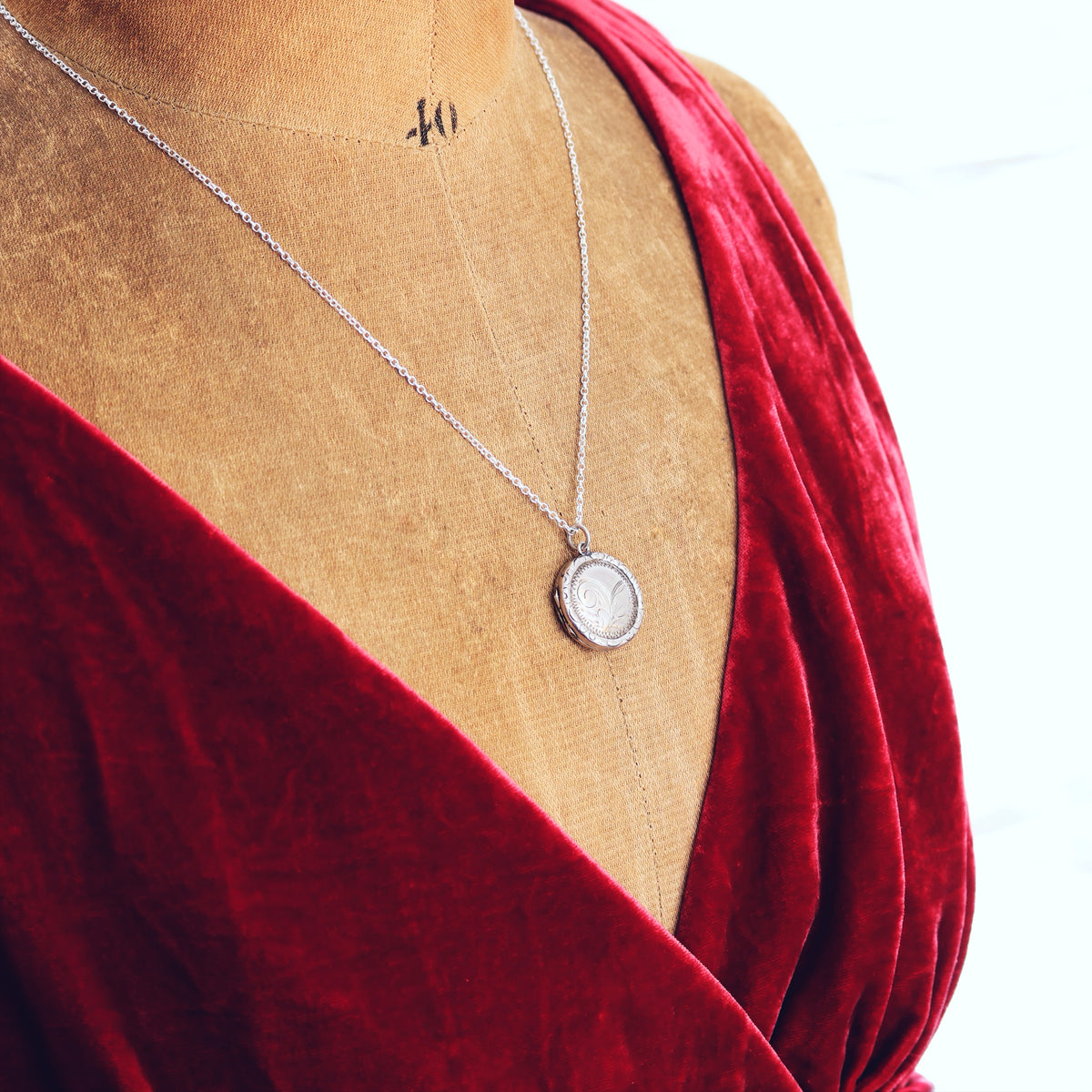 Antique Date 1924 Hand Engraved Silver Locket