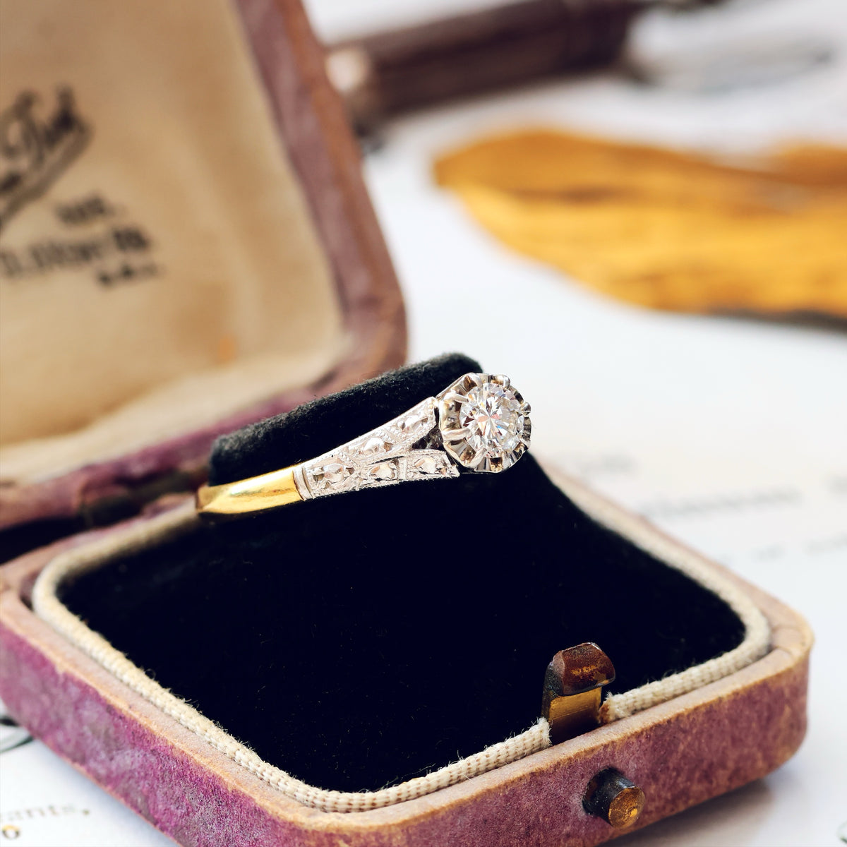 Pristine Handmade Vintage Diamond Engagement Ring