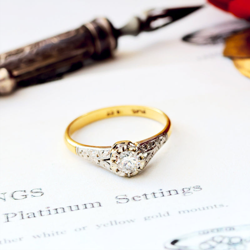 Handmade Vintage Diamond Engagement Ring