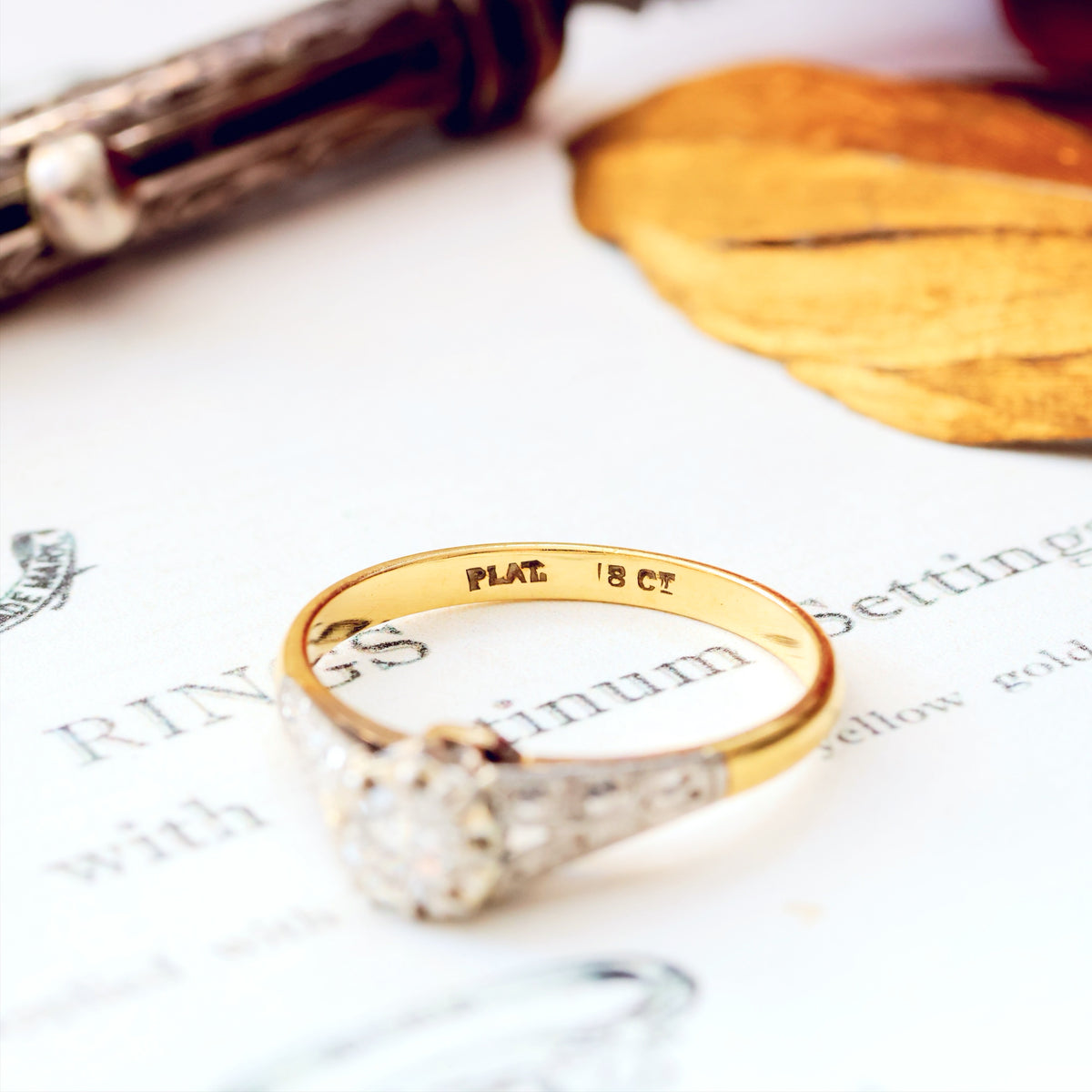 Pristine Handmade Vintage Diamond Engagement Ring