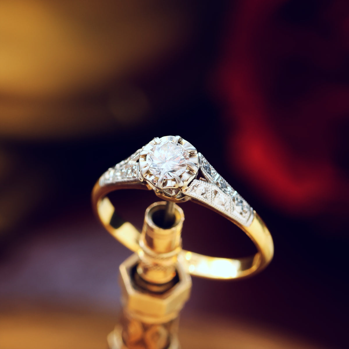 Gorgeous! Handmade Vintage Diamond Engagement Ring