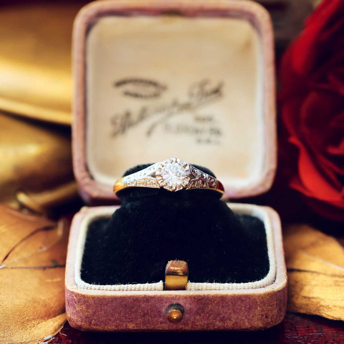 Pristine Handmade Vintage Diamond Engagement Ring