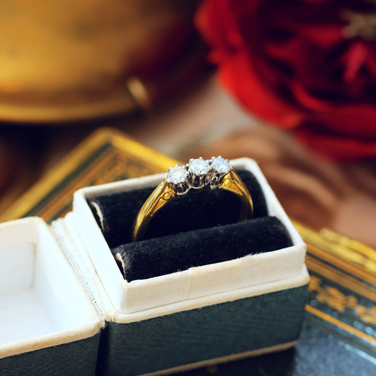 Vintage Diamond Trilogy Engagement Ring