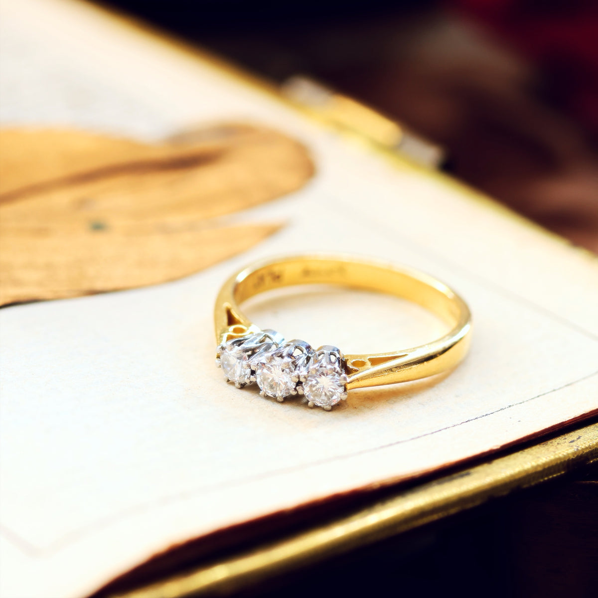 Vintage Diamond Trilogy Engagement Ring