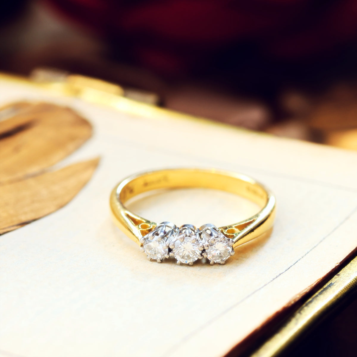 Vintage Diamond Trilogy Engagement Ring