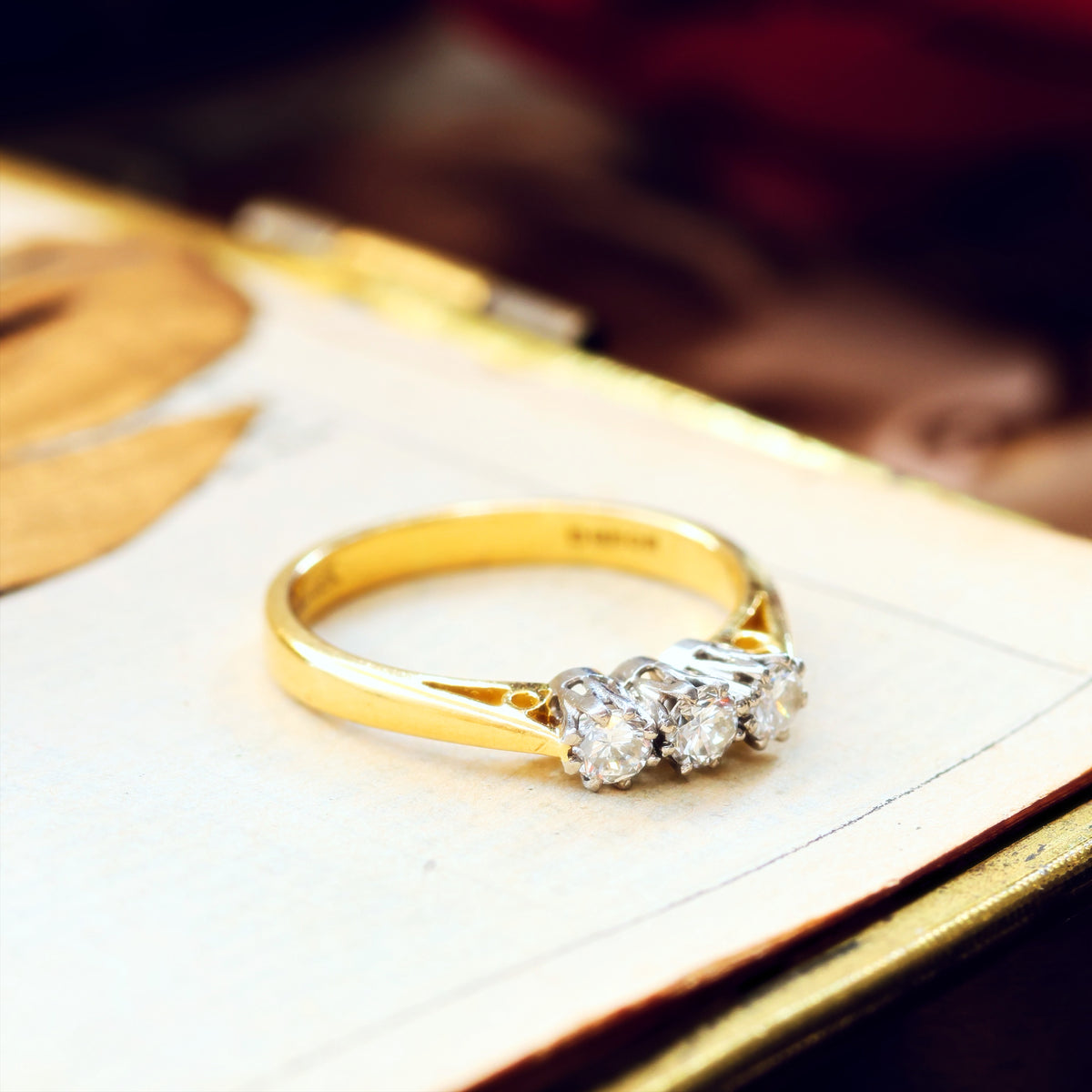 Vintage Diamond Trilogy Engagement Ring