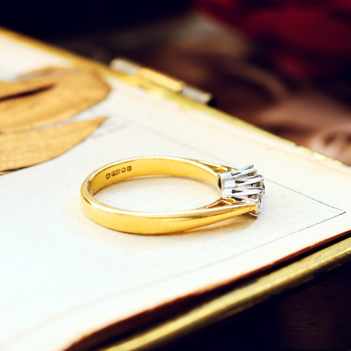 Vintage Diamond Trilogy Engagement Ring