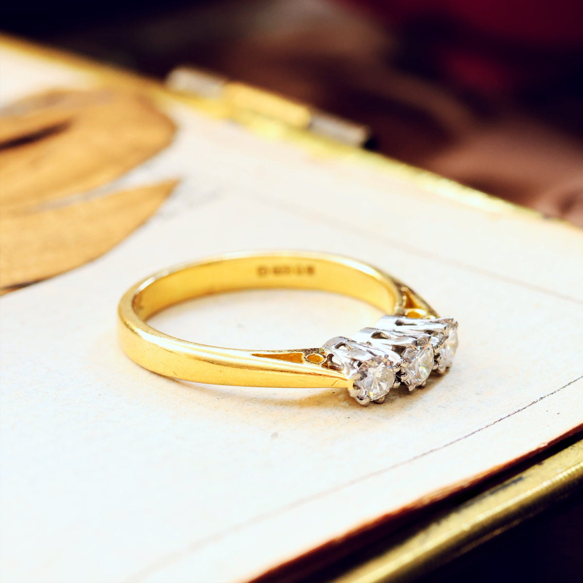 Vintage Diamond Trilogy Engagement Ring