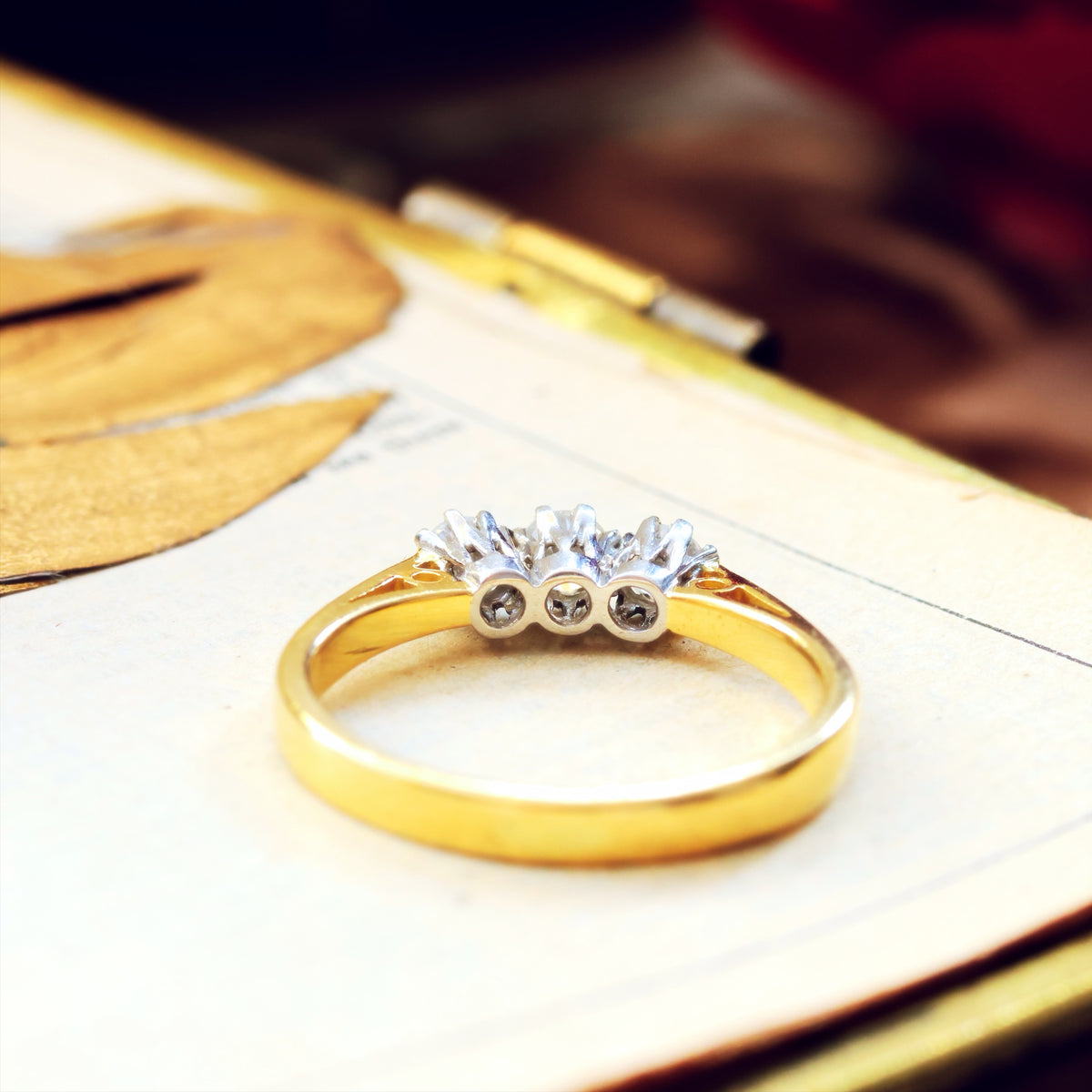 Vintage Diamond Trilogy Engagement Ring