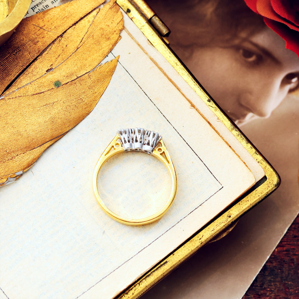 Vintage Diamond Trilogy Engagement Ring