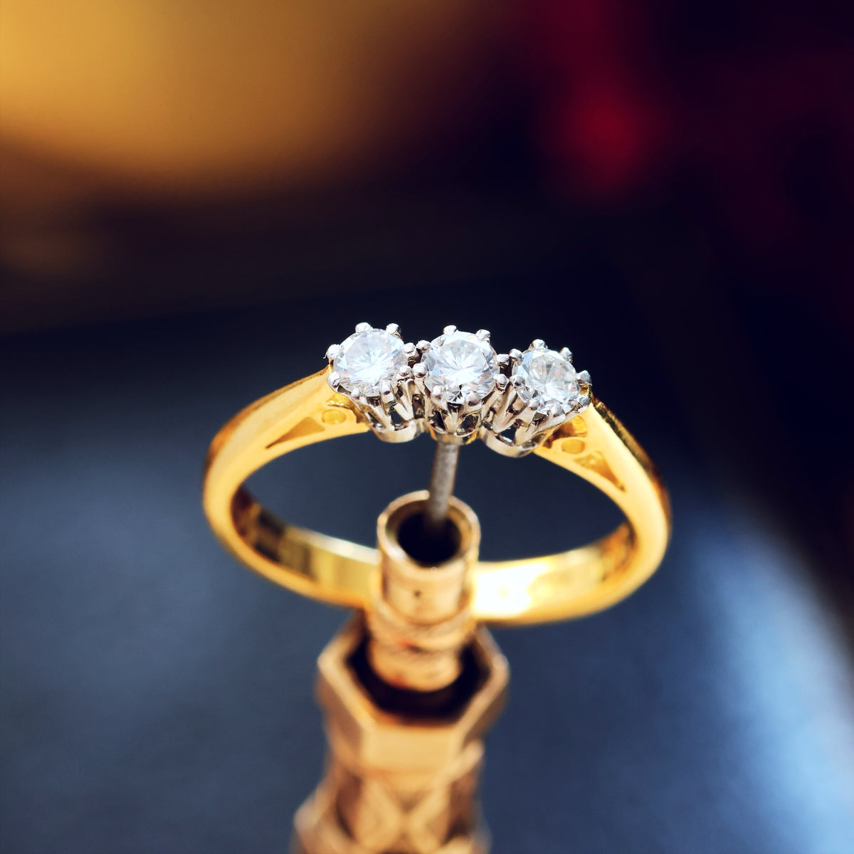Vintage Diamond Trilogy Engagement Ring
