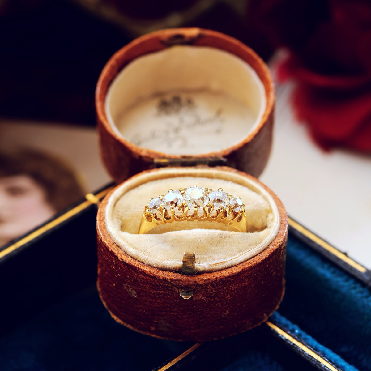 Antique Victorian Five Stone Diamond Engagement Ring