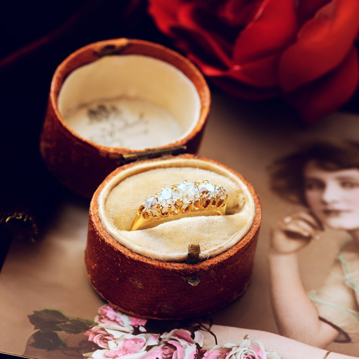 Antique Victorian Five Stone Diamond Engagement Ring