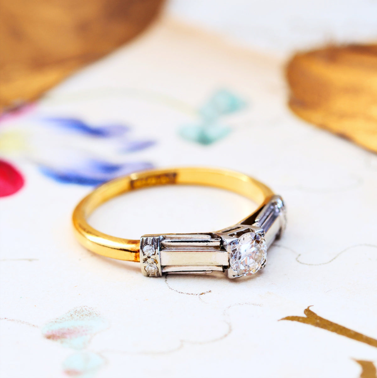 Vintage 18ct Gold & Platinum Diamond Engagement Ring