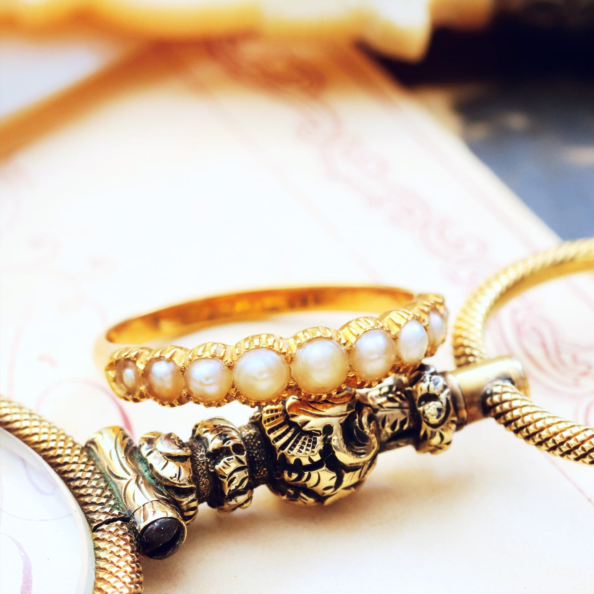 Sentimental Georgian Wild Pearl Ring