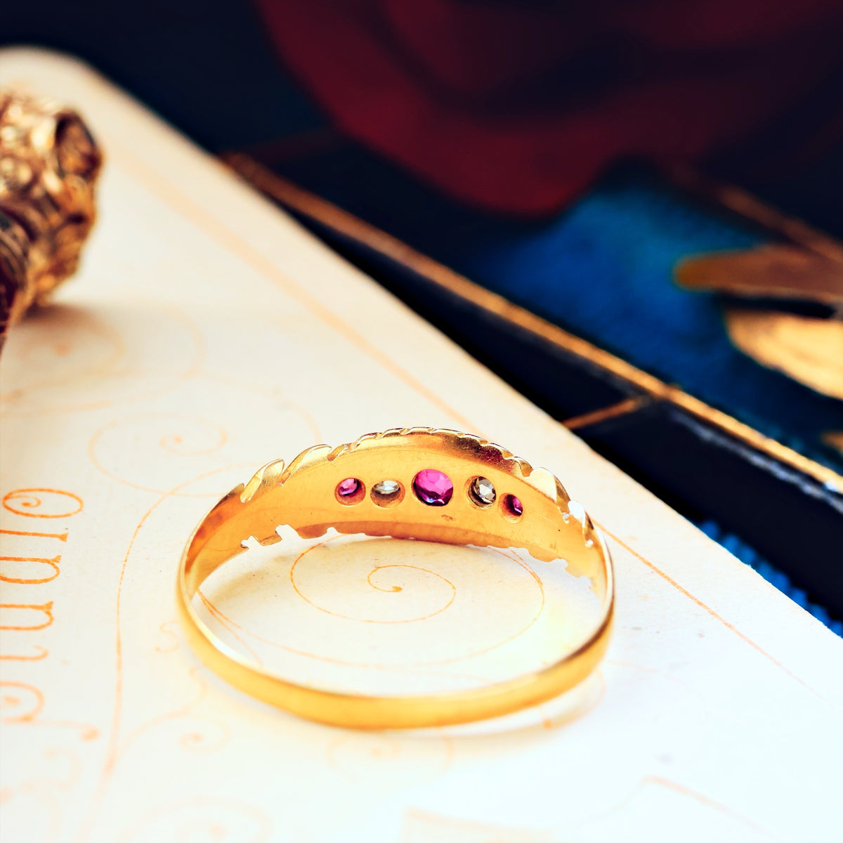 Antique Date 1904 18ct Ruby & Diamond Ring