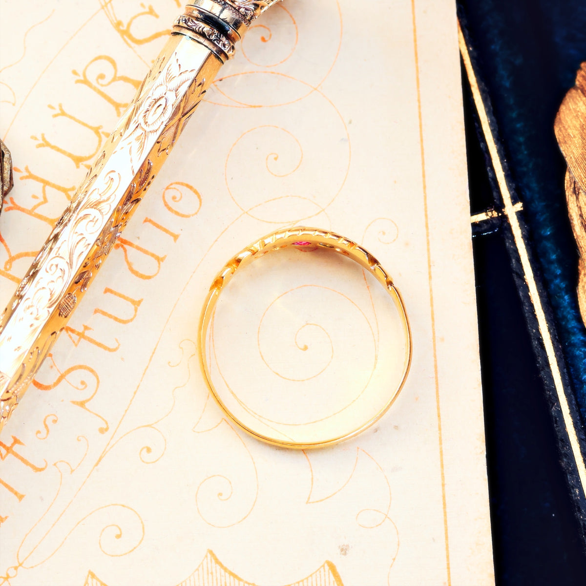 Antique Date 1904 18ct Ruby & Diamond Ring