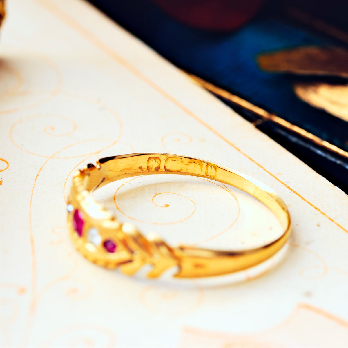 Antique Date 1904 18ct Ruby & Diamond Ring