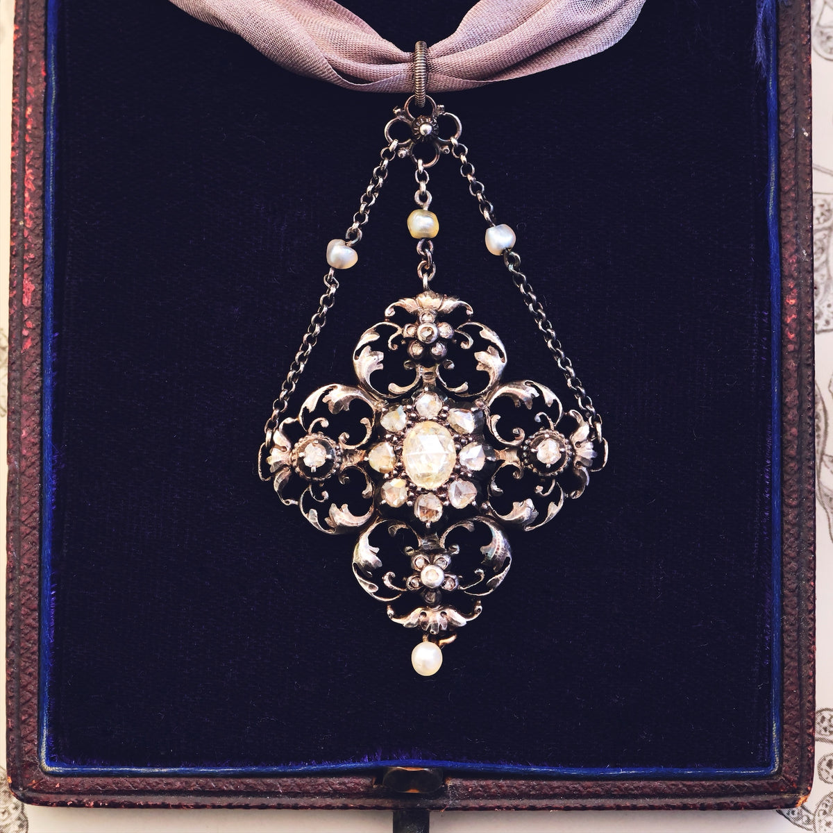 Antique Austro Hungarian Renaissance Revival Diamond Pendant