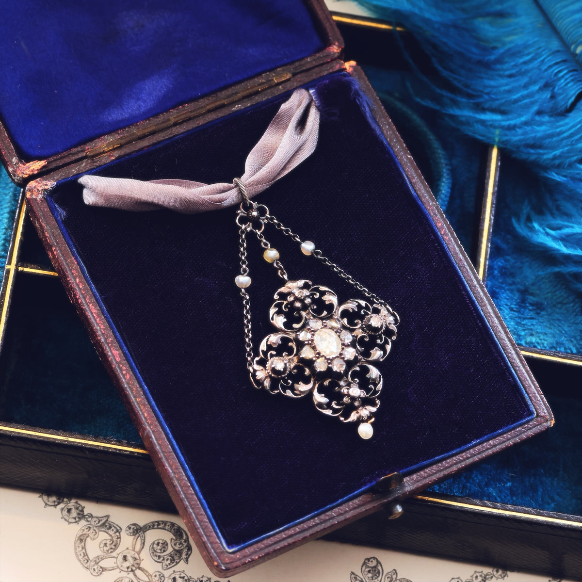 Antique Austro Hungarian Renaissance Revival Diamond Pendant