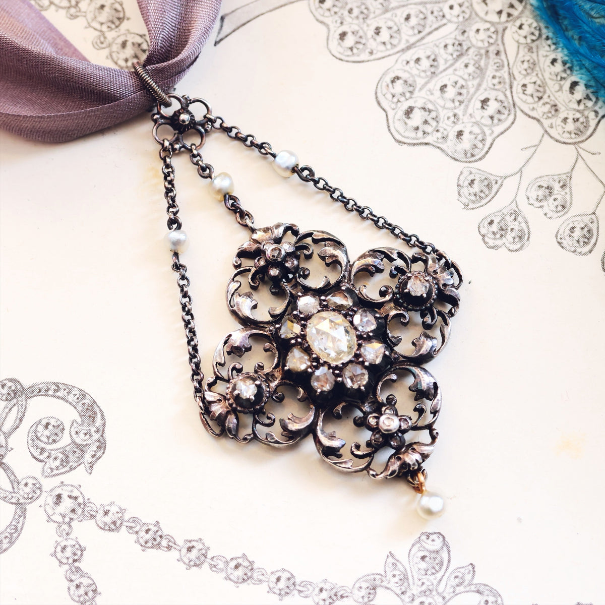 Antique Austro Hungarian Renaissance Revival Diamond Pendant