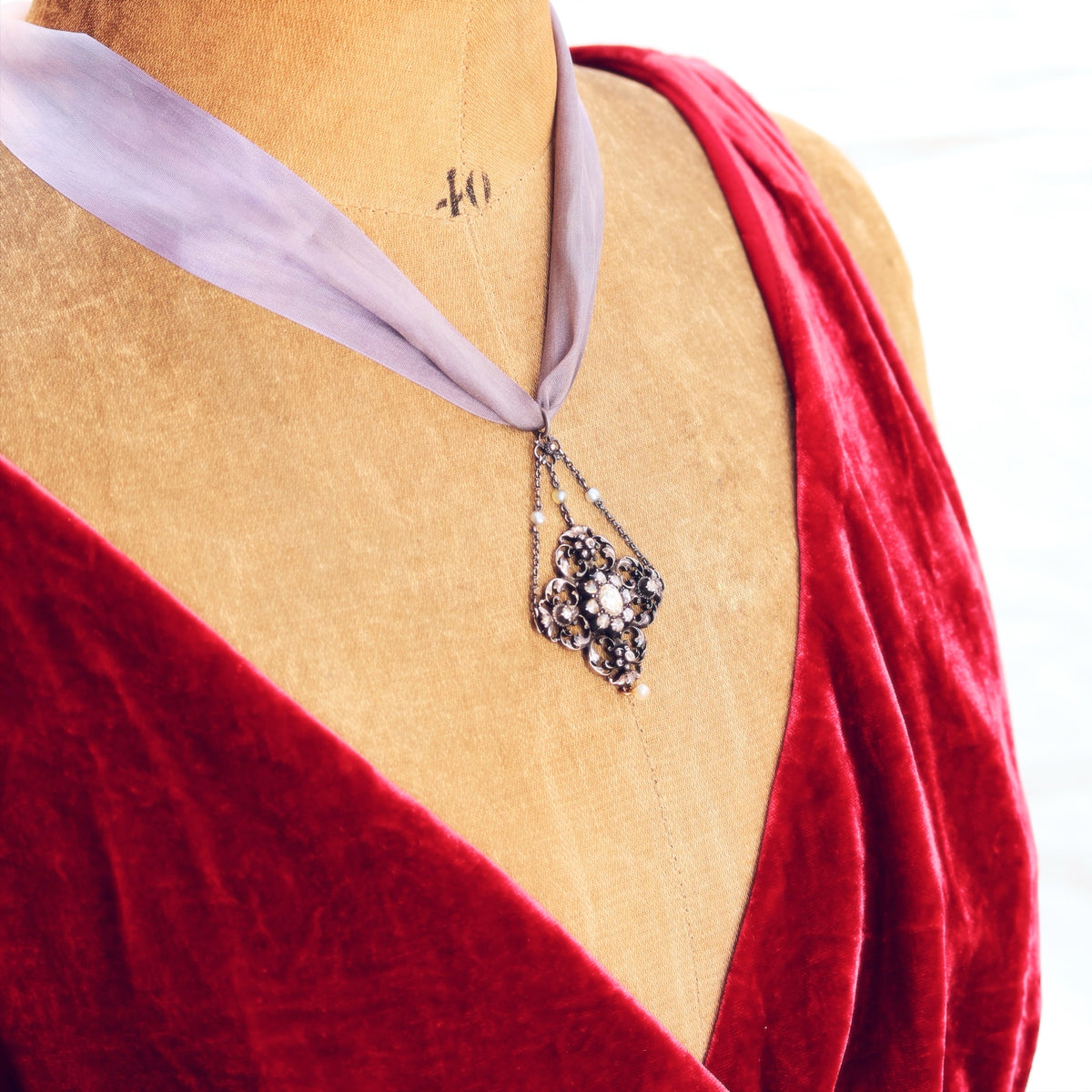 Antique Austro Hungarian Renaissance Revival Diamond Pendant