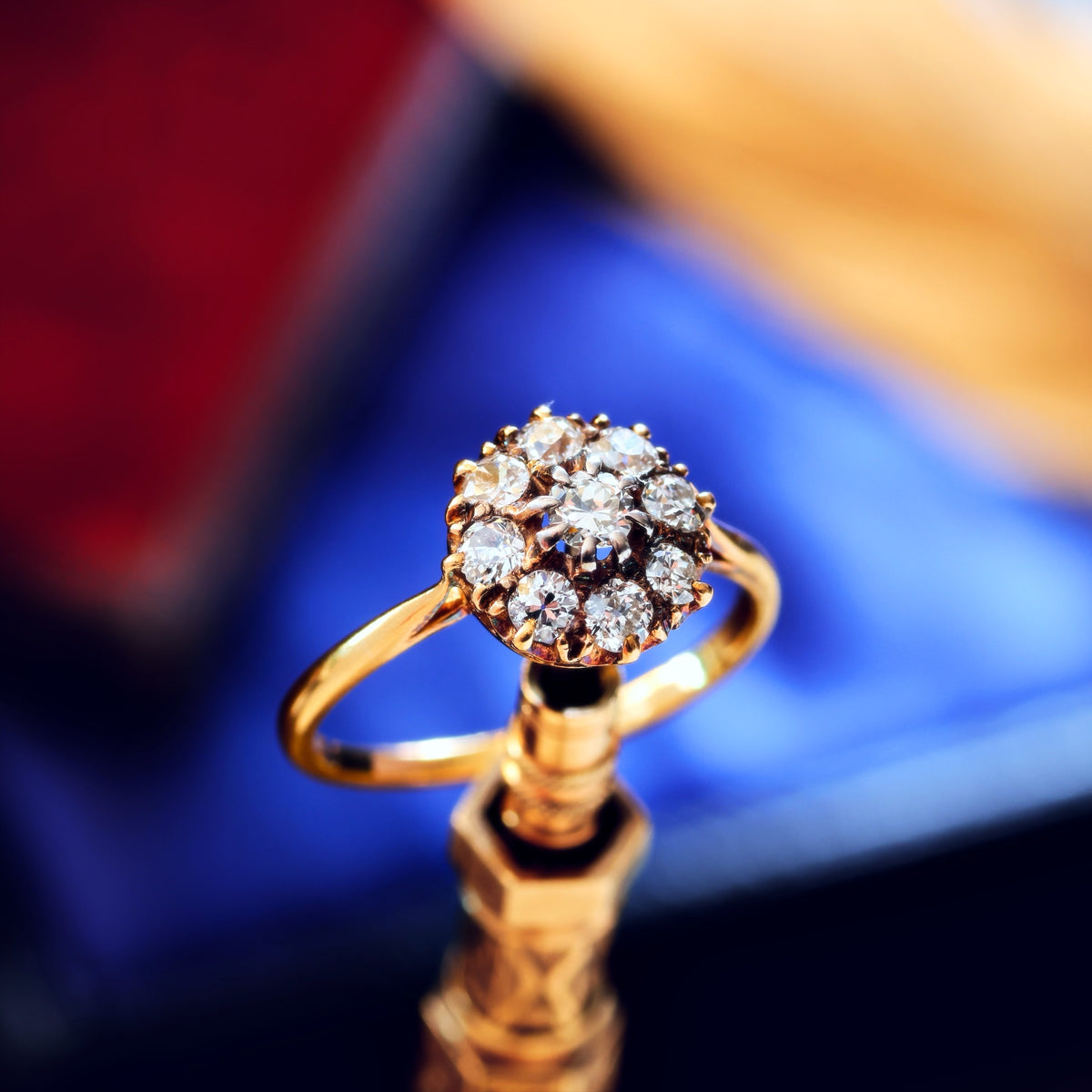 Sparkly Vintage 1950's Diamond Cluster Engagement Ring