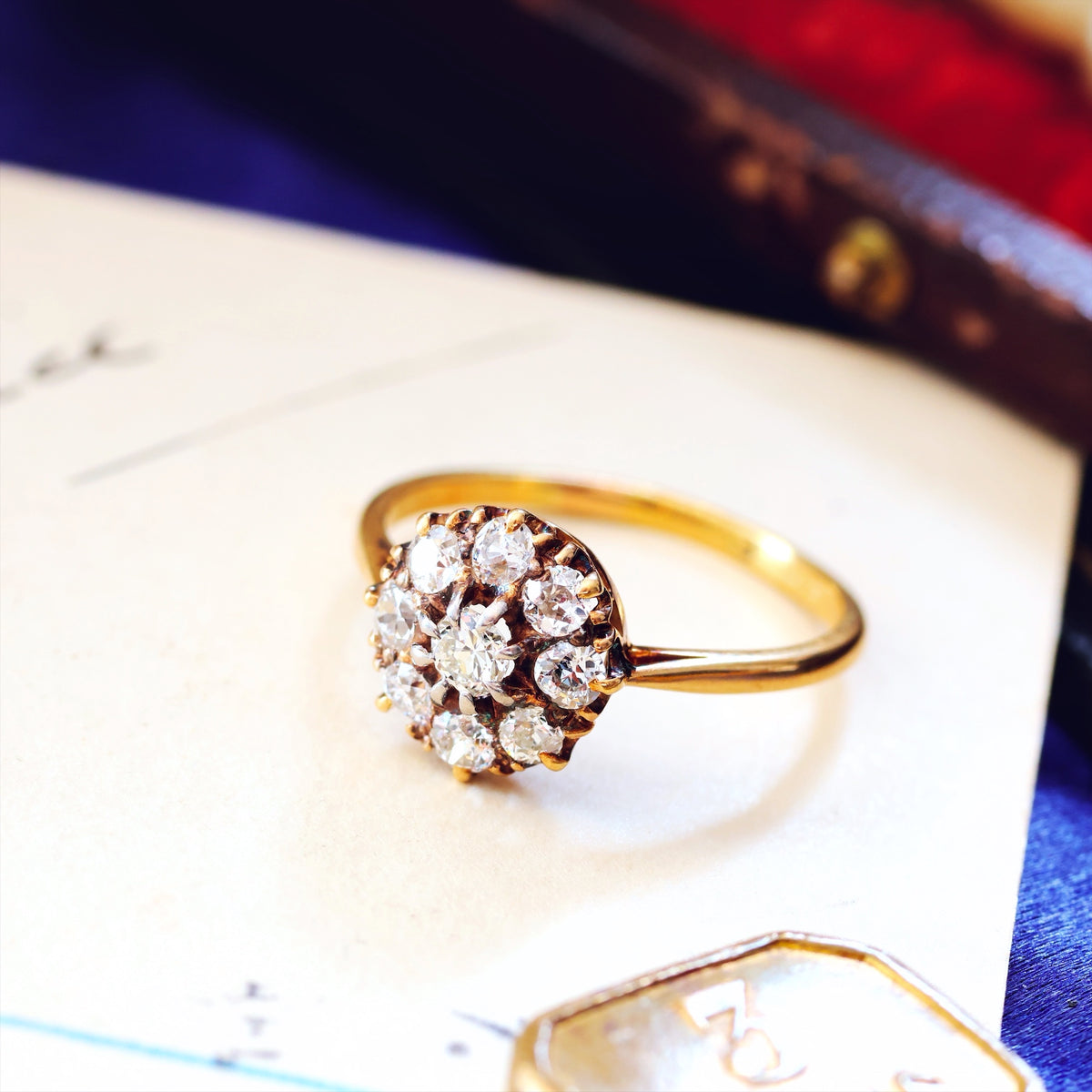 Sparkly Vintage 1950's Diamond Cluster Engagement Ring