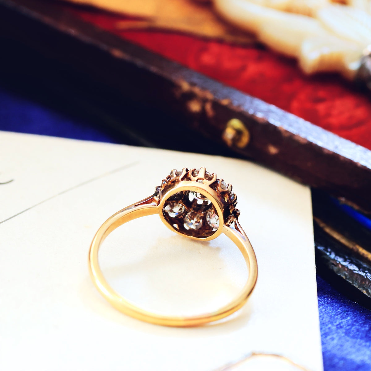 Sparkly Vintage 1950's Diamond Cluster Engagement Ring