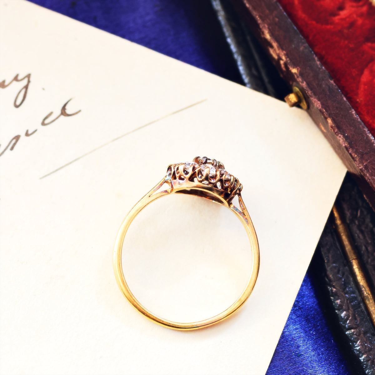 Sparkly Vintage 1950's Diamond Cluster Engagement Ring