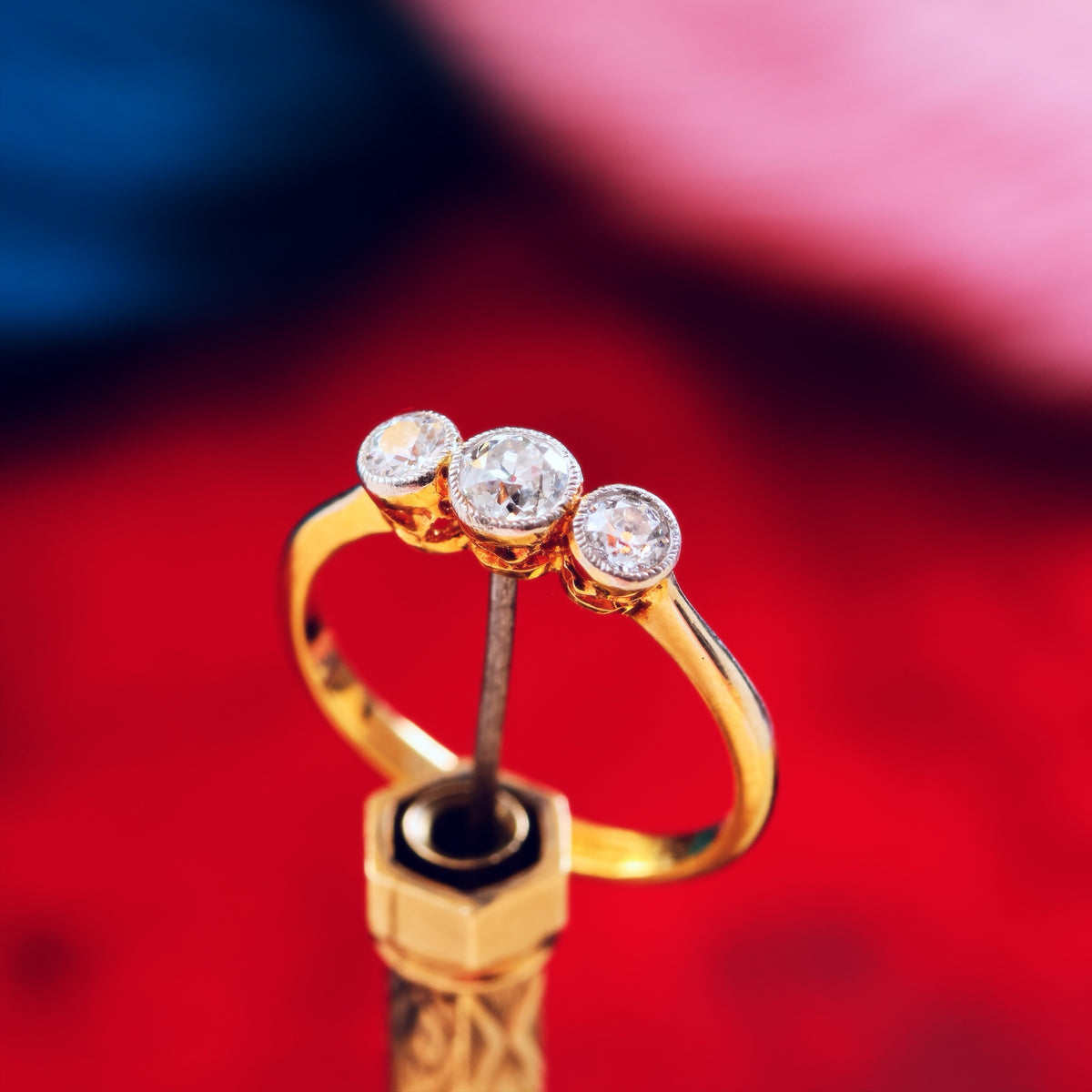 Vintage 1920's Diamond Trilogy Engagement Ring