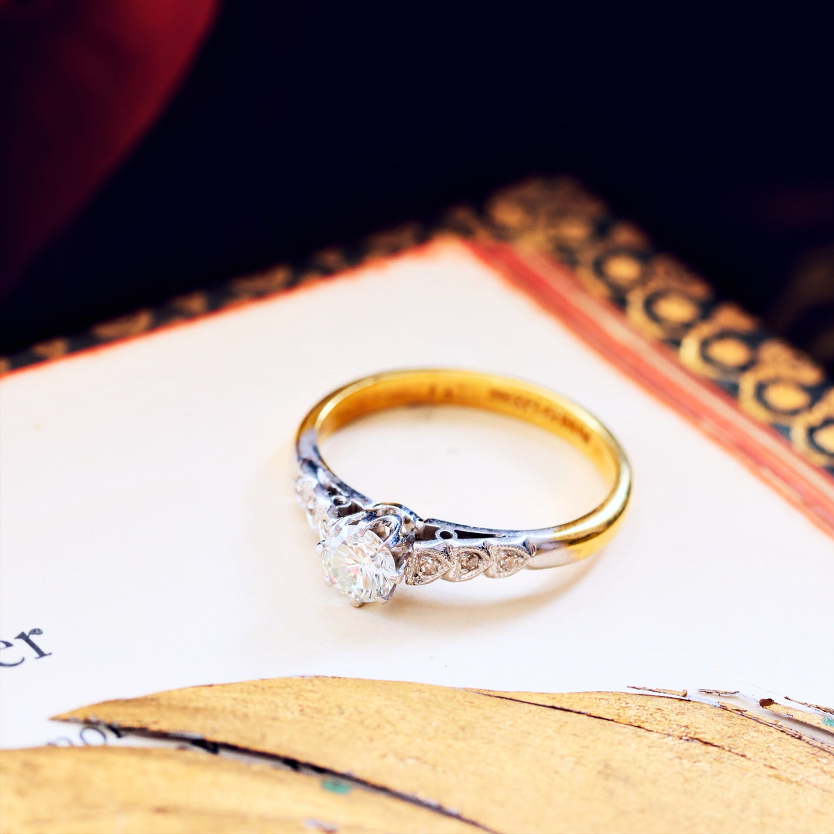 Finest Quality Vintage Diamond Engagement Ring