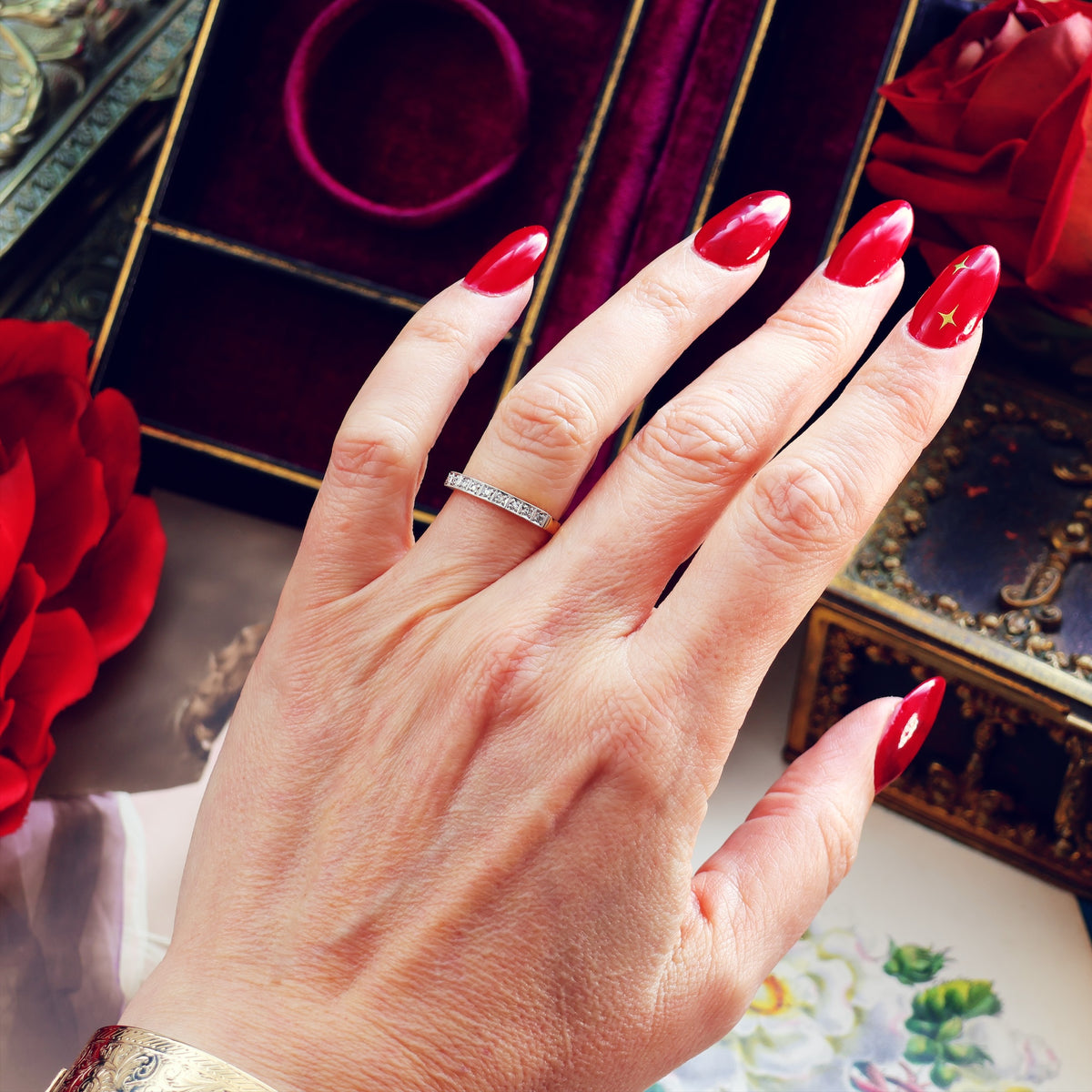 Nice Quality Vintage Diamond Half Eternity Ring