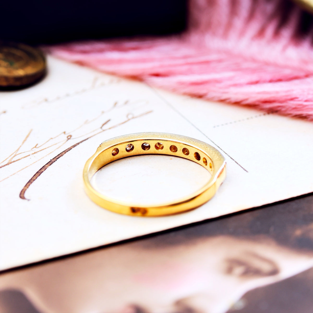 Nice Quality Vintage Diamond Half Eternity Ring