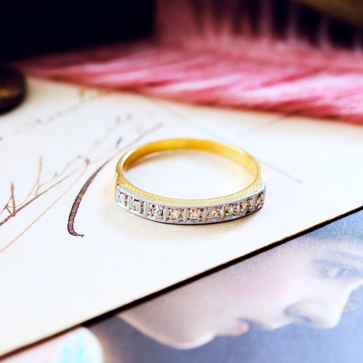 Nice Quality Vintage Diamond Half Eternity Ring