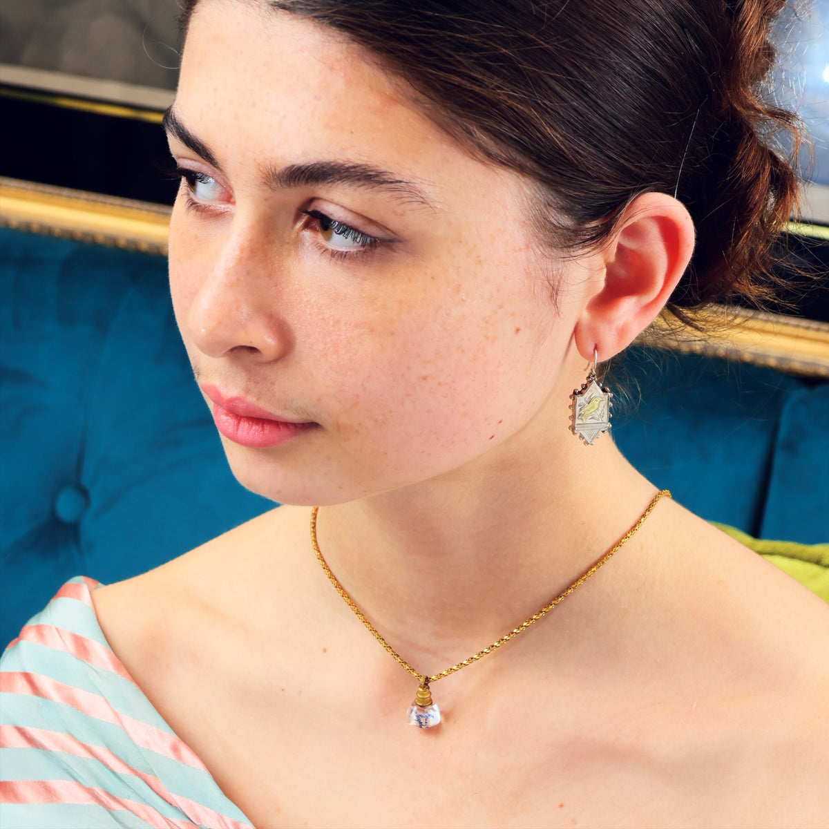 Antique 1880's Silver Aesthetic Movement Earrings