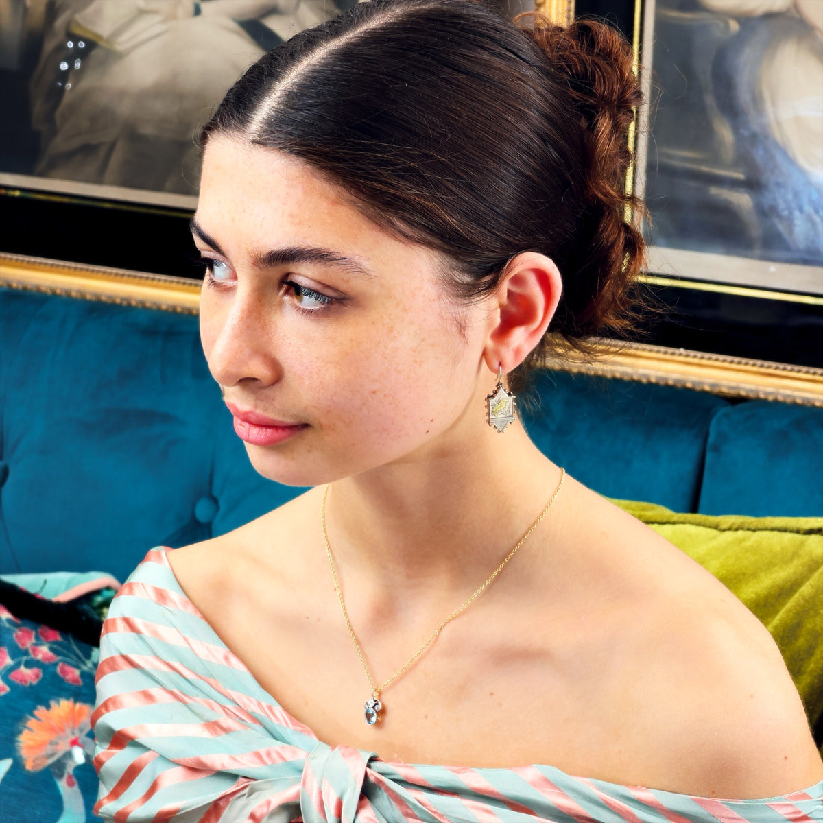 Antique 1880's Silver Aesthetic Movement Earrings