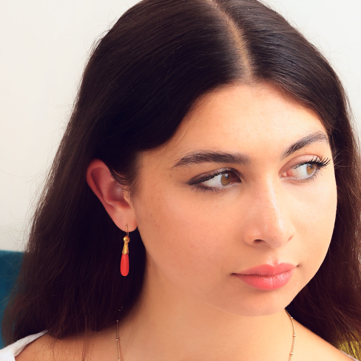 Fine Antique Etruscan Revival Coral Earrings