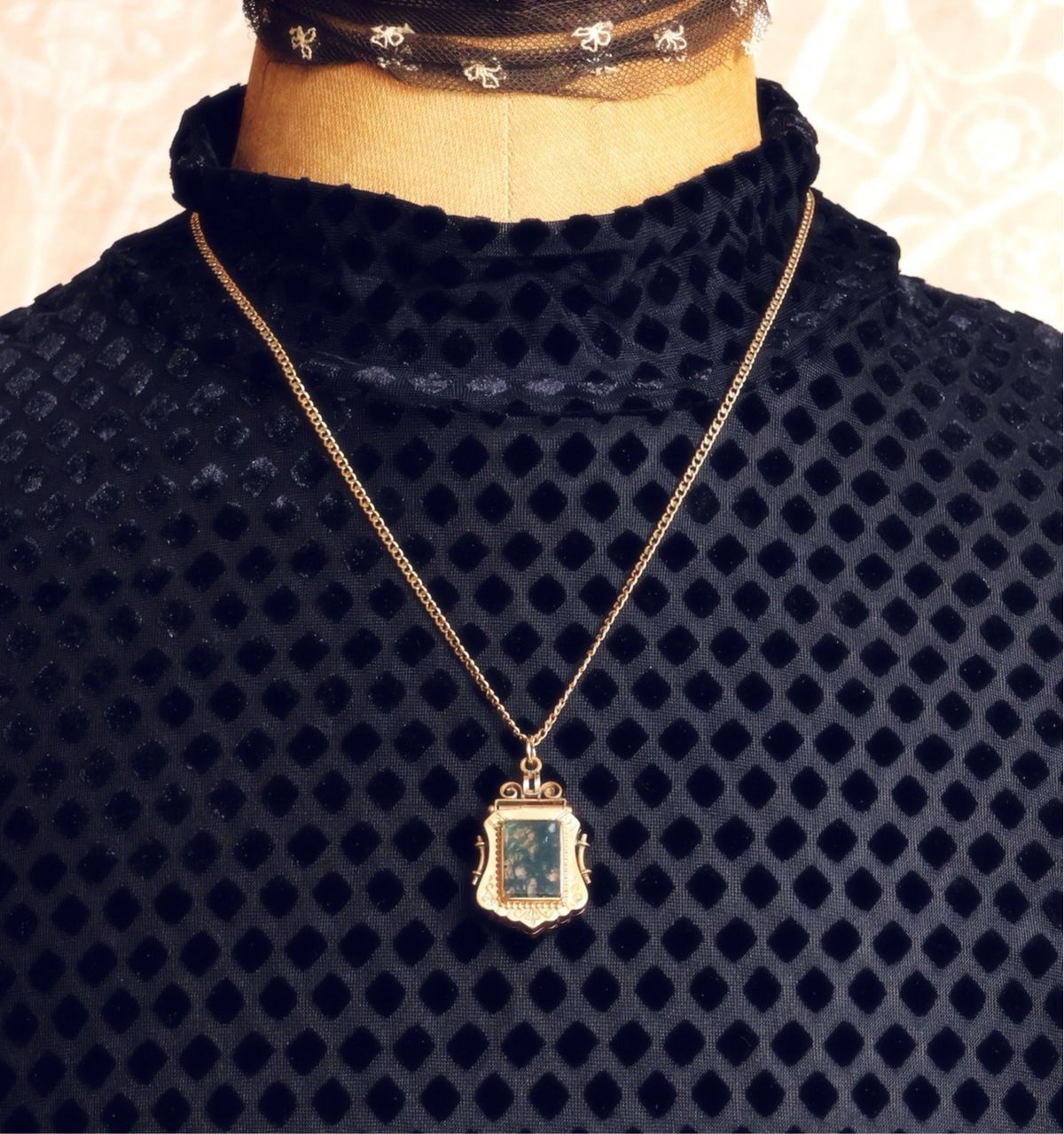 Highly Ornamental Antique Moss Agate Locket