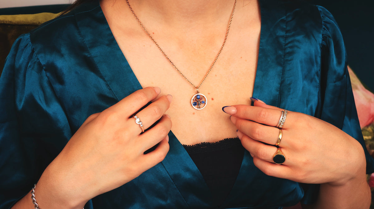 Antique Natural Sapphires, Diamond & Ruby Pendant