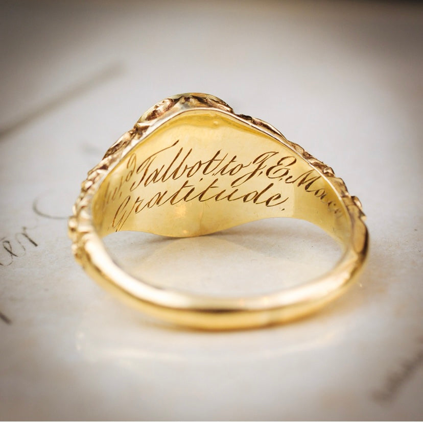 An Interesting Antique Hardstone Cameo Ring of Aristotle