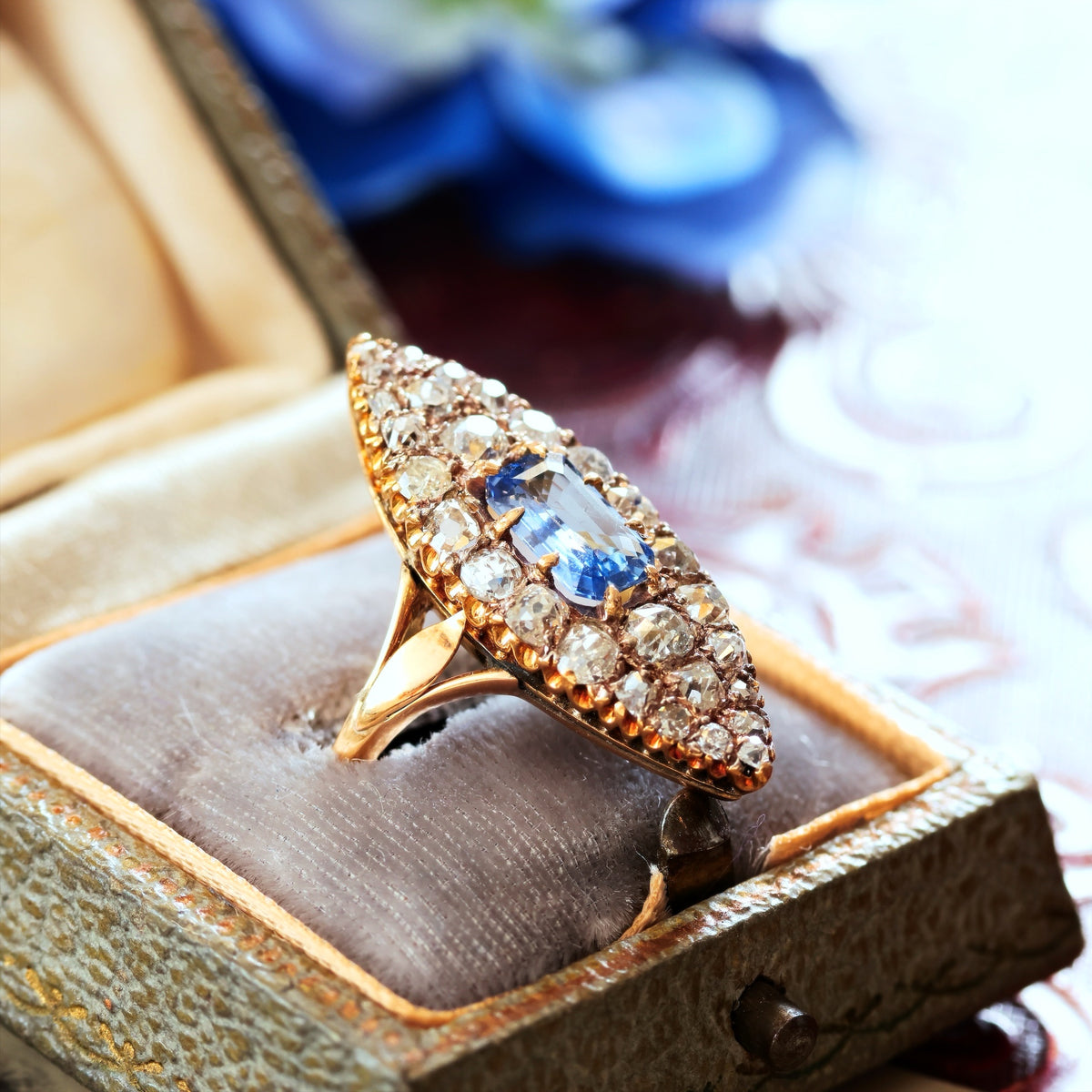OH My Goodness!! Mesmerising Marvellous Marquise Sapphire & Diamond Ring