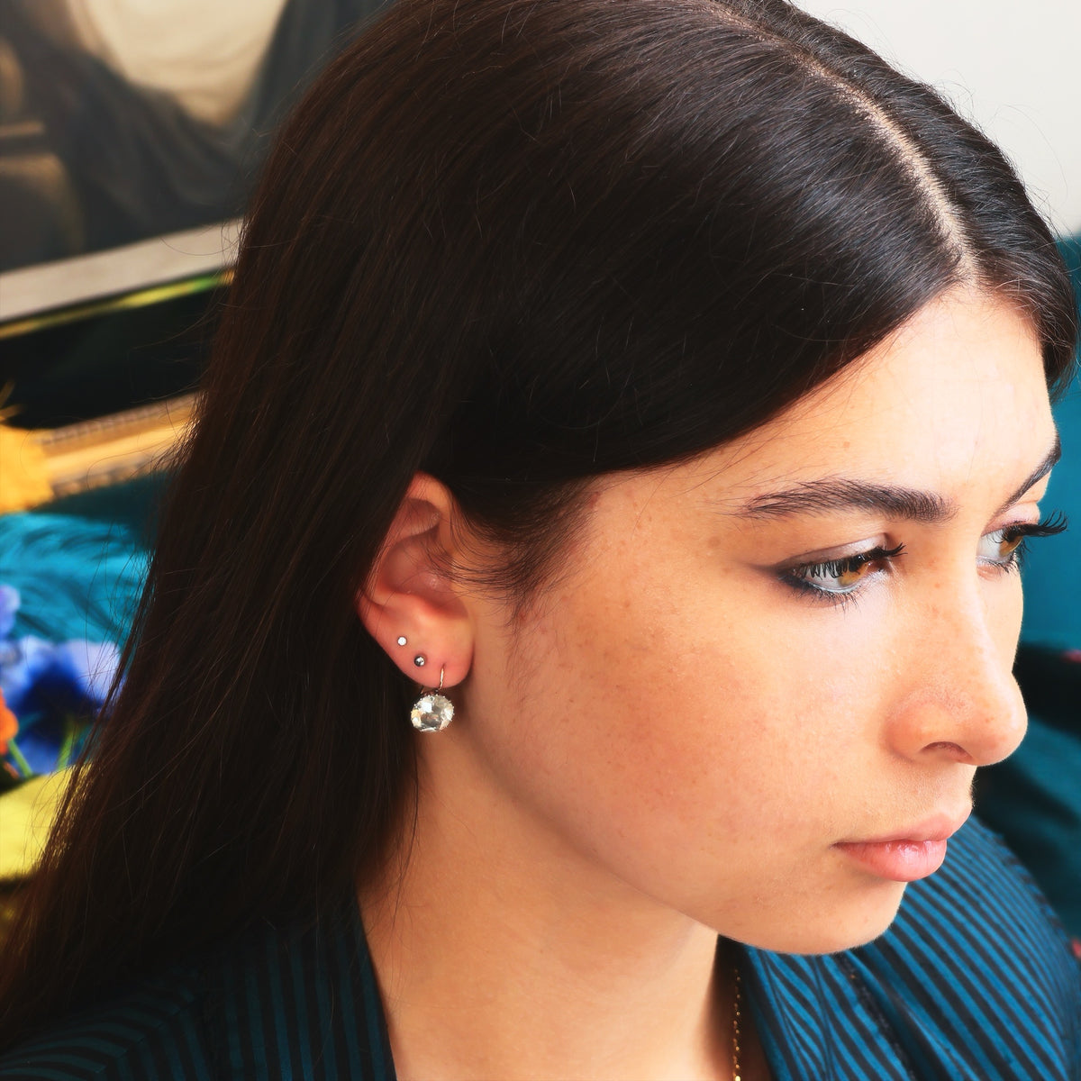 Antique Georgian Foiled Paste Earrings