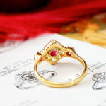 Most Special Victorian Ruby & Diamond Cluster Ring